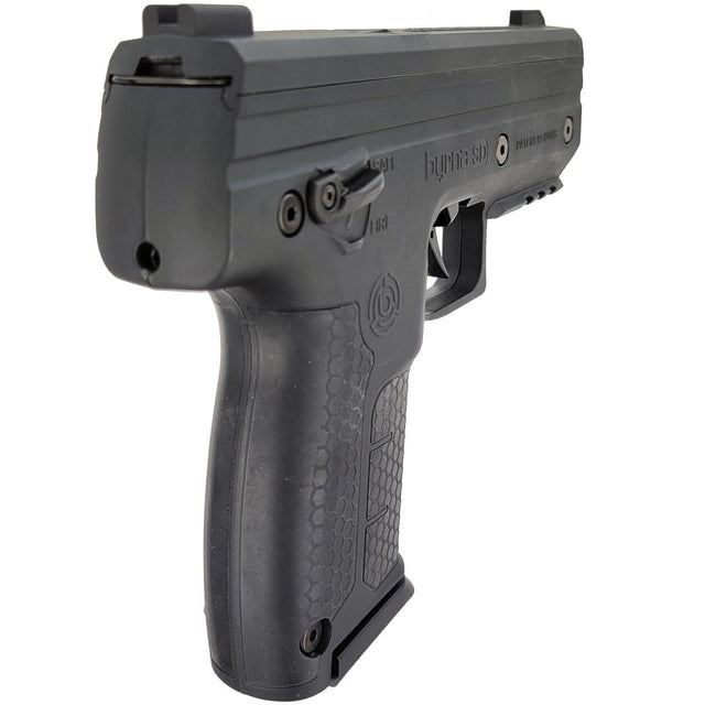 Right side rear angle Byrna SD Launcher Universal Kit Black on a white background