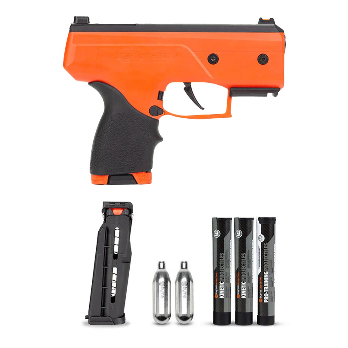 Byrna CL Launcher Universal Kit Orange w Hogue Grip Sleeve Black