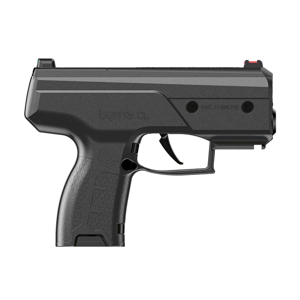 byrna cl steel grey less lethal launcher on a white background