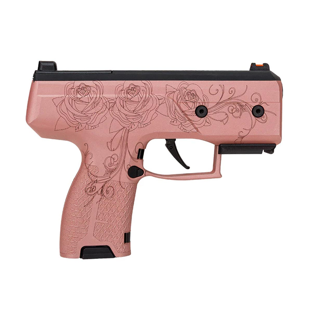 Byrna CL Compact Launcher Engraved Rose Gold right side on a white background