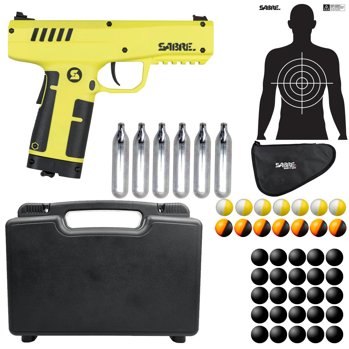 Sabre .68 Caliber Pepper Ball Launcher Bundle