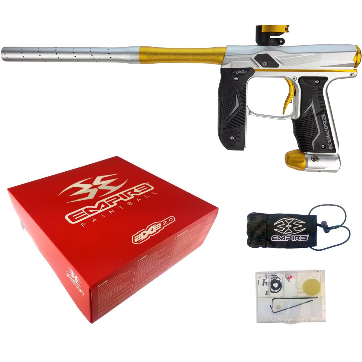 Empire Axe 2.0 Paintball Marker Dust Silver Dust Gold