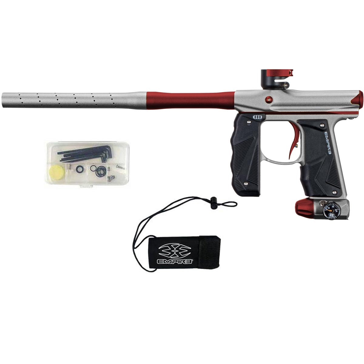 Empire Mini GS Paintball Marker Silver Red Dust
