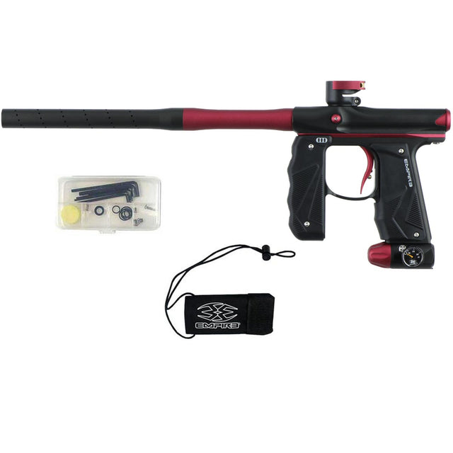 Empire Mini GS Paintball Marker Black Red Dust w 2 PC Barrel