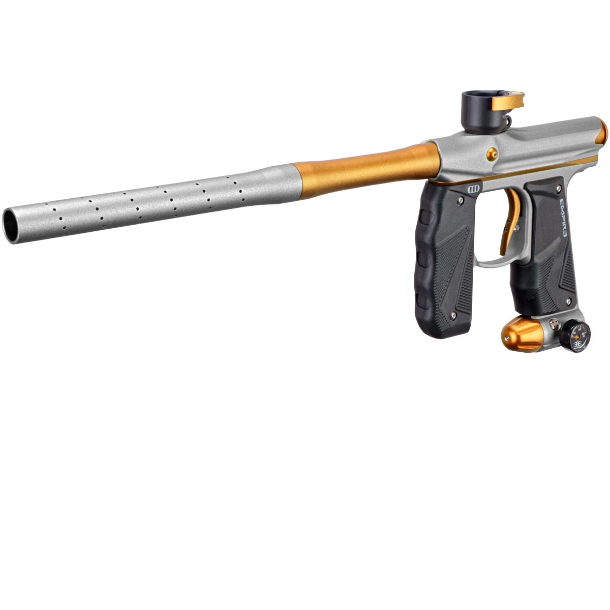 Empire Mini GS Paintball Marker Silver Gold Dust w 2 PC Barrel