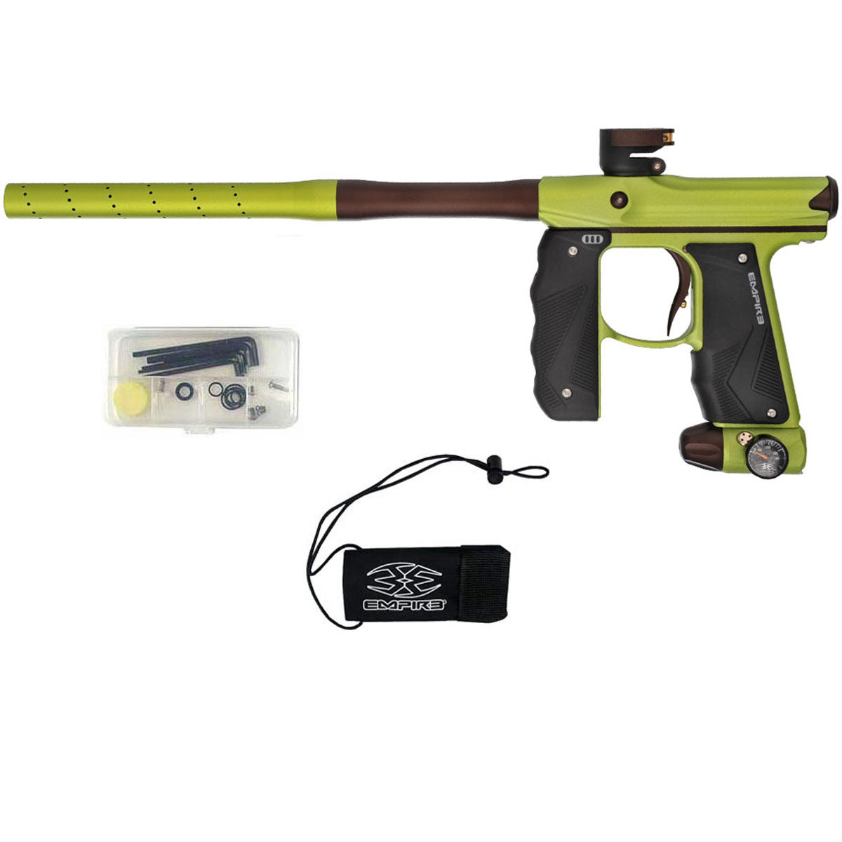 Empire Mini GS Paintball Marker Green Brown Dust w 2 PC Barrel
