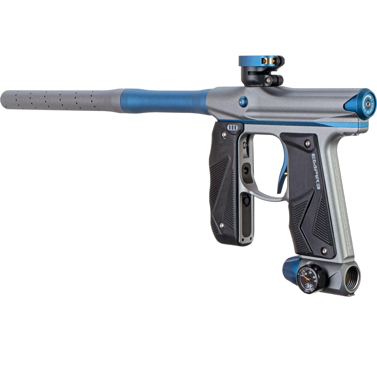 Empire Mini GS Paintball Marker Grey / Navy Blue Dust w 2 PC Barrel Rookie Package