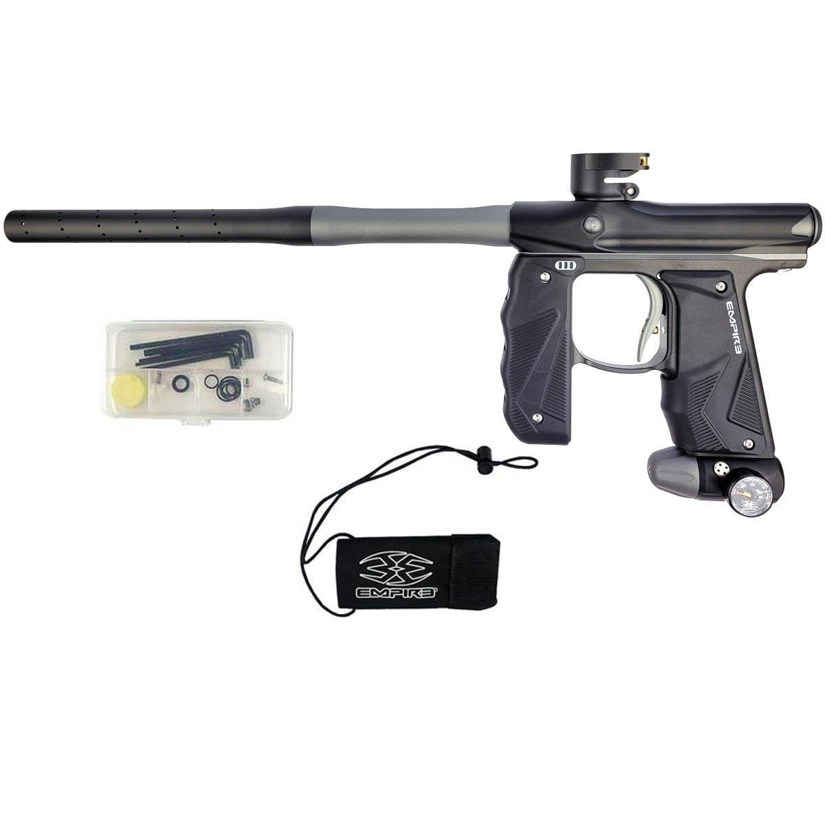 Empire Mini GS Paintball Marker Black Grey Dust w 2 PC Barrel