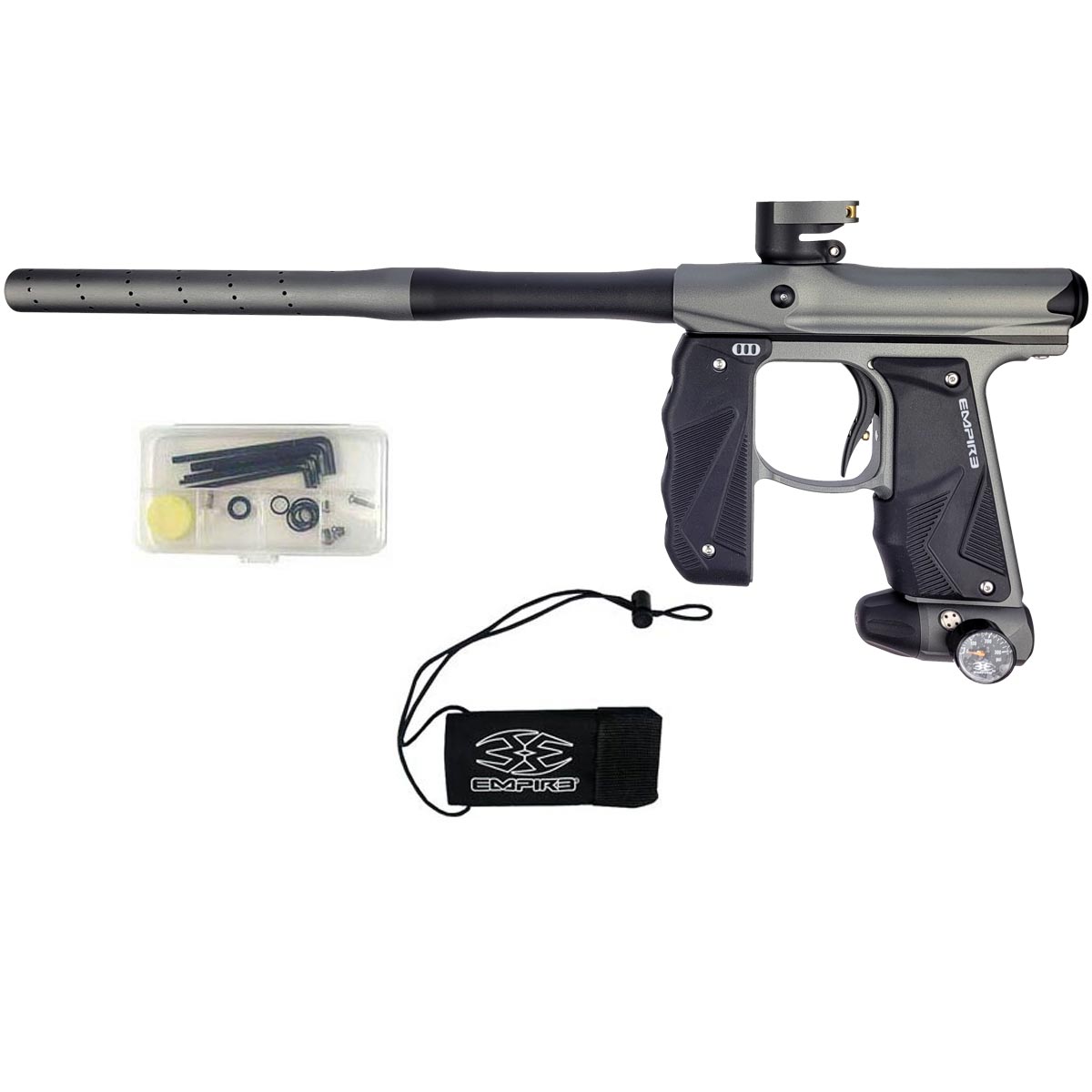Empire Mini GS Paintball Marker Grey Black Dust w 2 PC Barrel