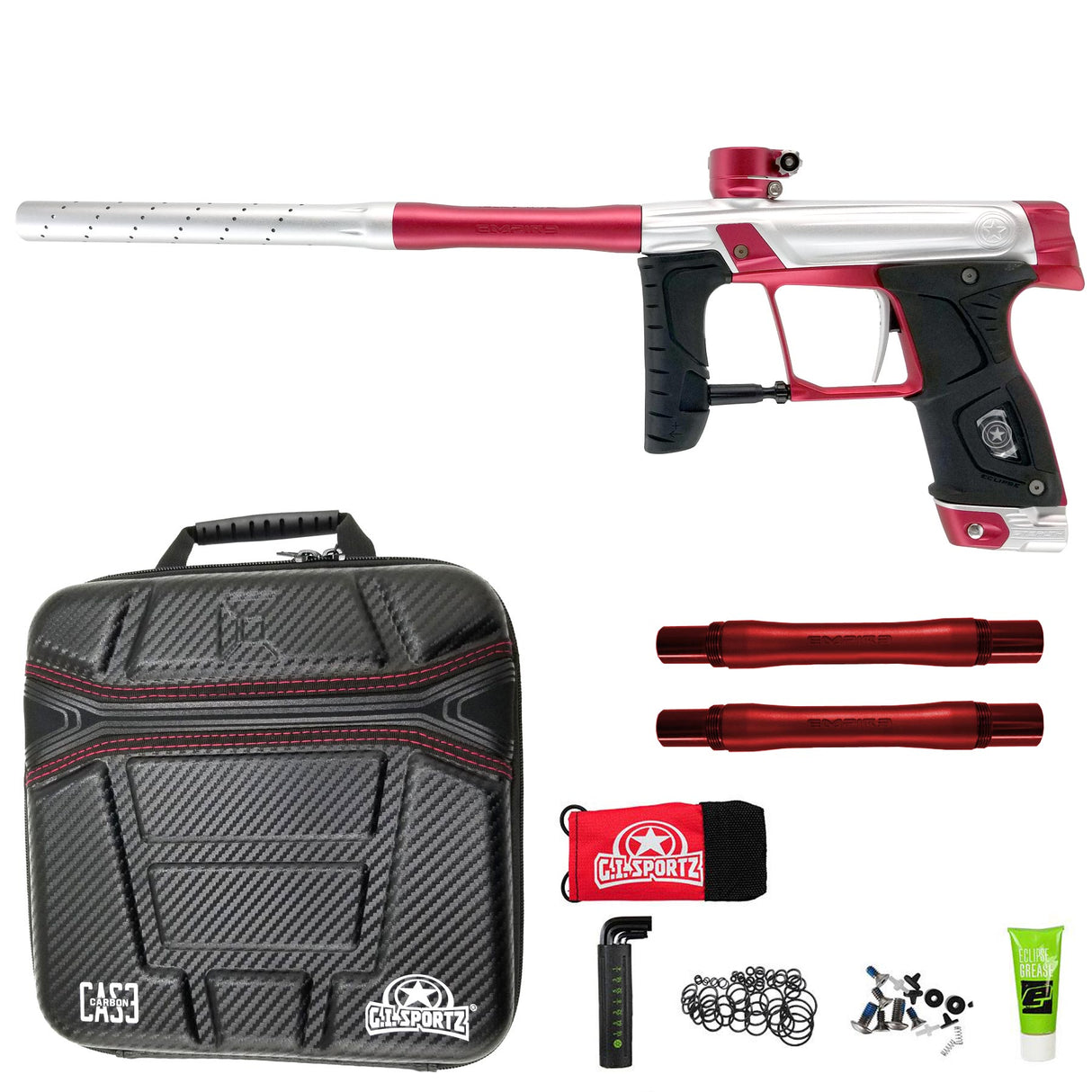 GI Sportz Stealth 160R Paintball Marker Silver Red