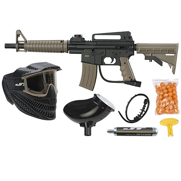 JT Tactical Ready To Play Paintball Package – Black/Tan