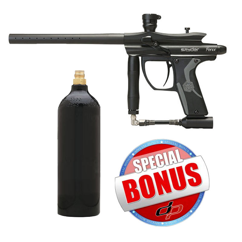 Kingman Spyder Fenix Paintball Gun Diamond Black with FREE 20 oz Co2 Tank