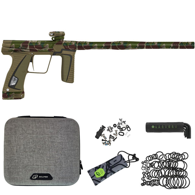 Planet Eclipse GTek 180R Predator Camo paintball marker with case and accessories