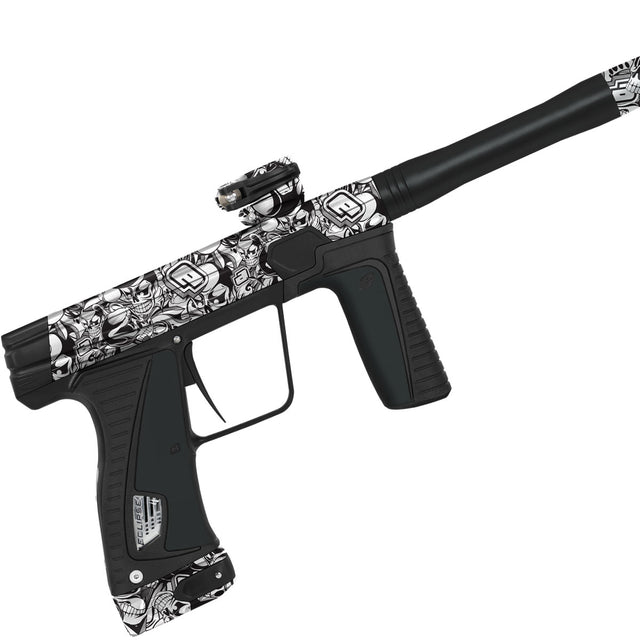 Planet Eclipse GTek 180R Titan White paintball marker body close up