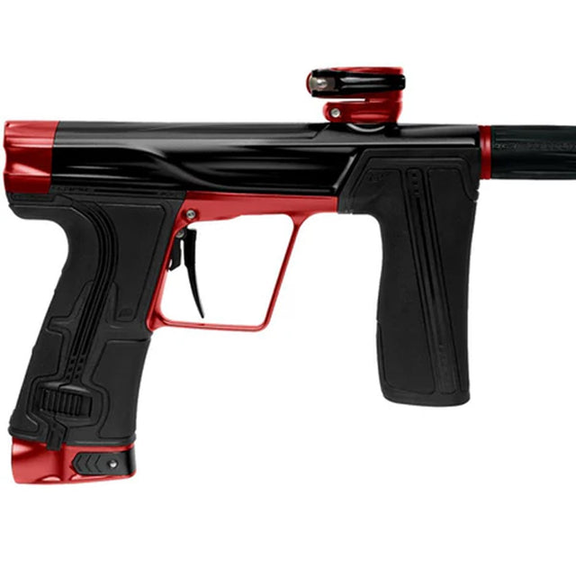 Planet Eclipse Geo R5 Revenge Black Red paintball marker body close up