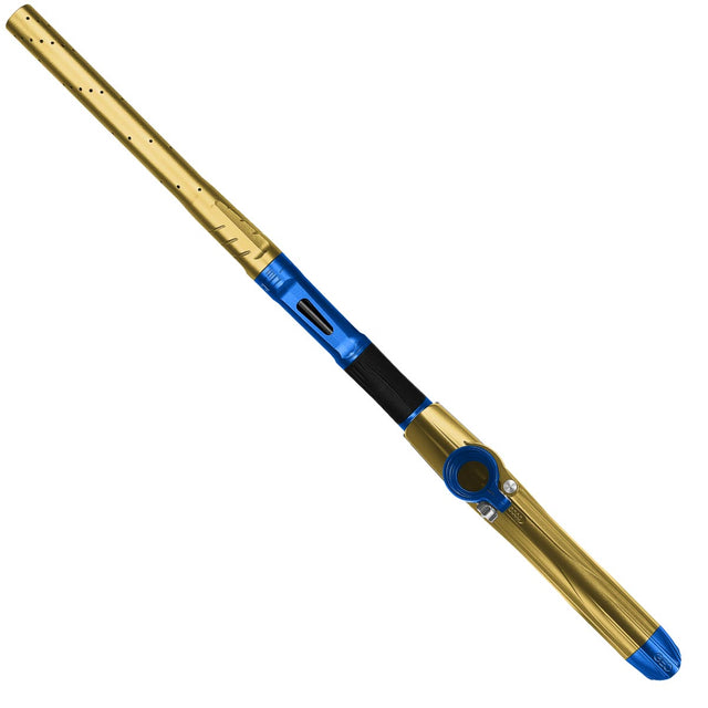 Planet Eclipse Geo R5 Resurgence Gold Blue paintball marker from the top