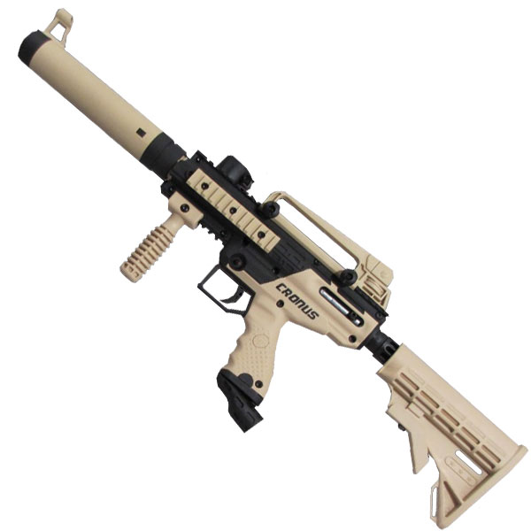 Tippmann Cronus Tactical Paintball Marker Tan and Black side view