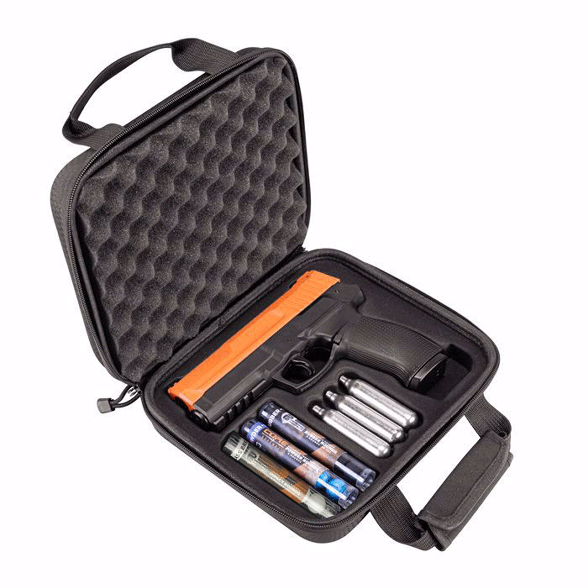 Umarex P2P Secure 68P Impact self defense launcher kit shown in storage case
