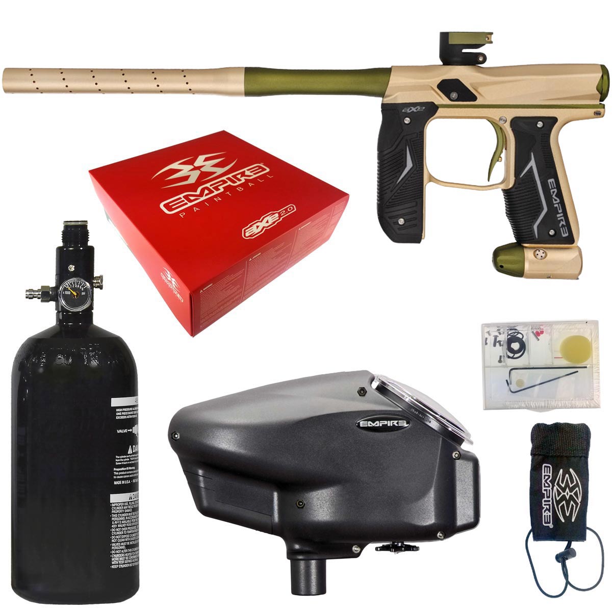 Empire Axe 2.0 Paintball Marker Dust Tan Dust Olive Rookie Package