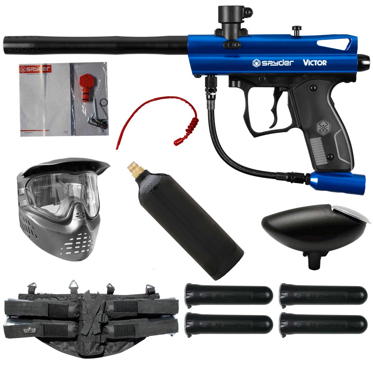 Spyder Victor Paintball Starter Package Blue Gloss