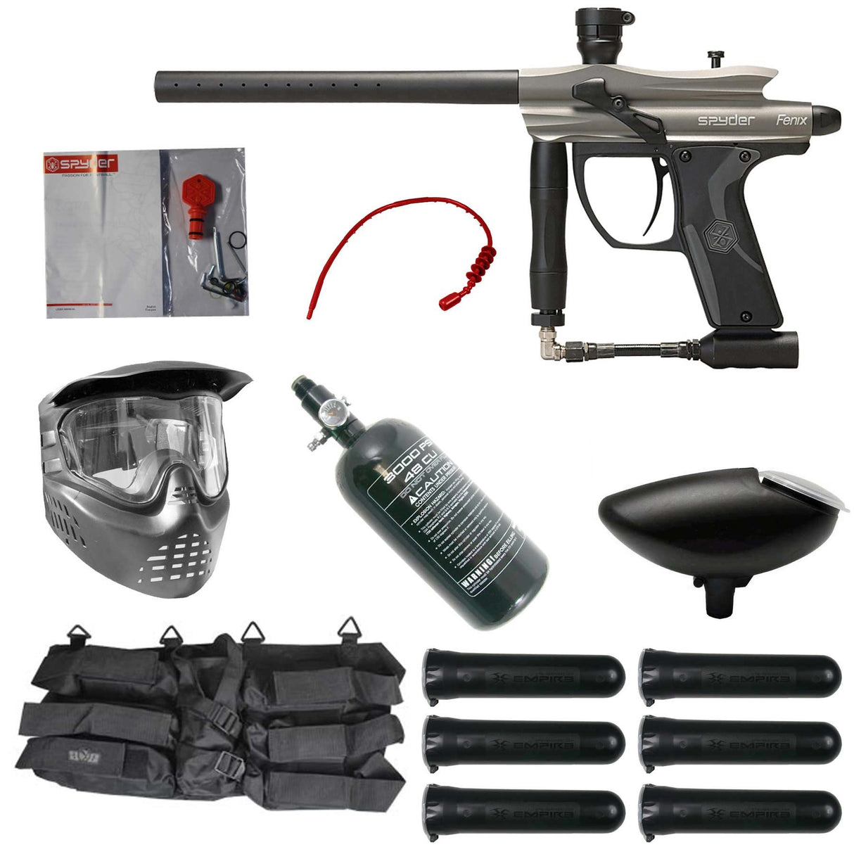 Spyder Fenix Paintball Rookie Package Silver Grey