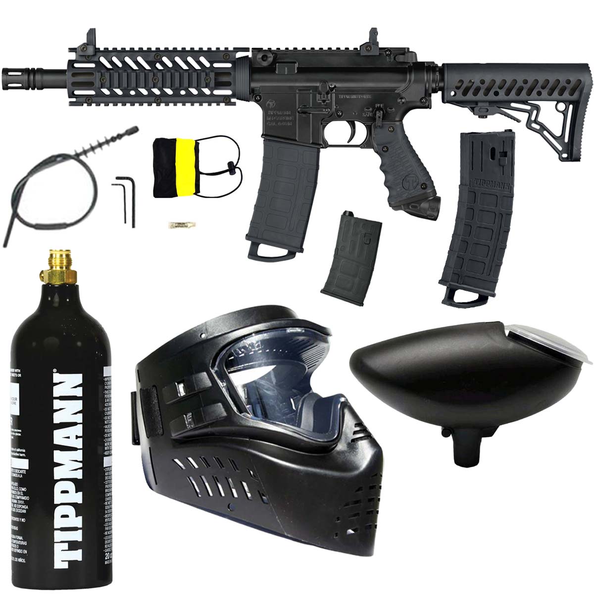 Tippmann TMC black with mags, co2 tank, goggle and hopper