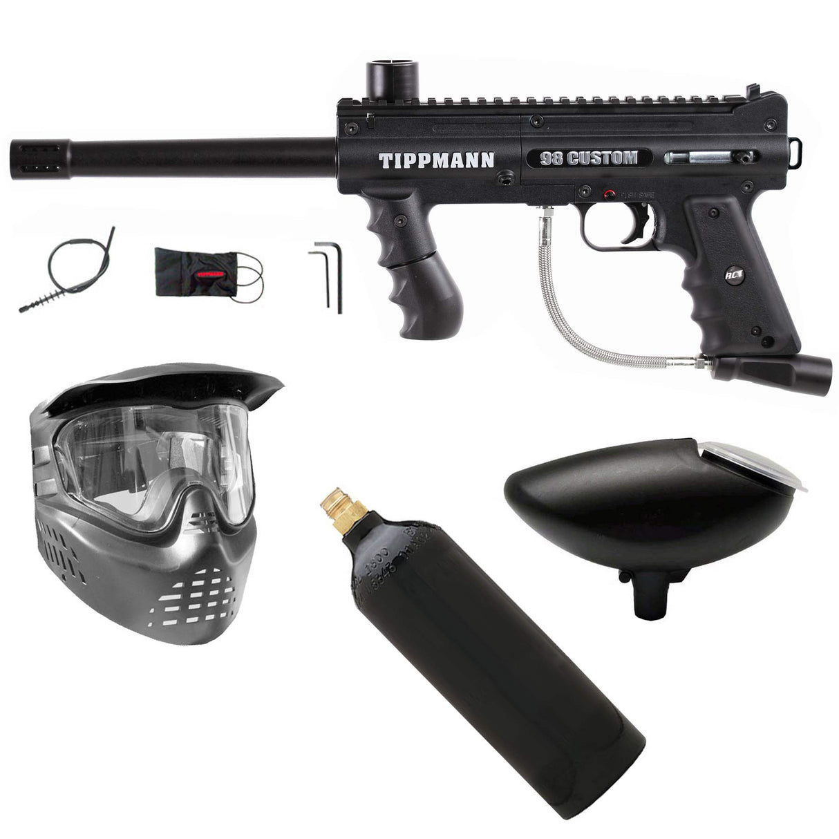 Tippmann 98 Custom ACT Platinum Series Gun Package #3 (Goggle, 20oz & Hopper)