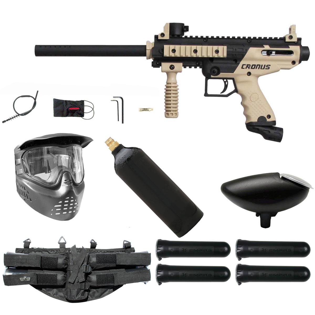 Tippmann Cronus Paintball Gun Starter Package Tan / Black