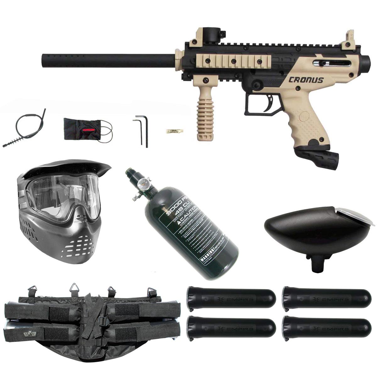 Tippmann Cronus Paintball Gun Rookie Package Tan / Black