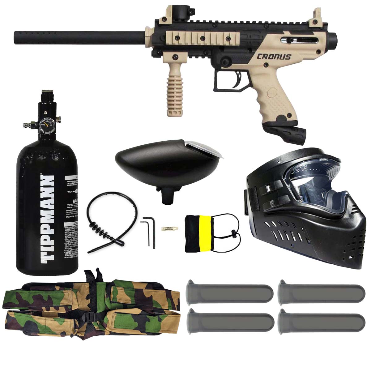 Tippmann Cronus Paintball Gun Rookie Package Tan / Black
