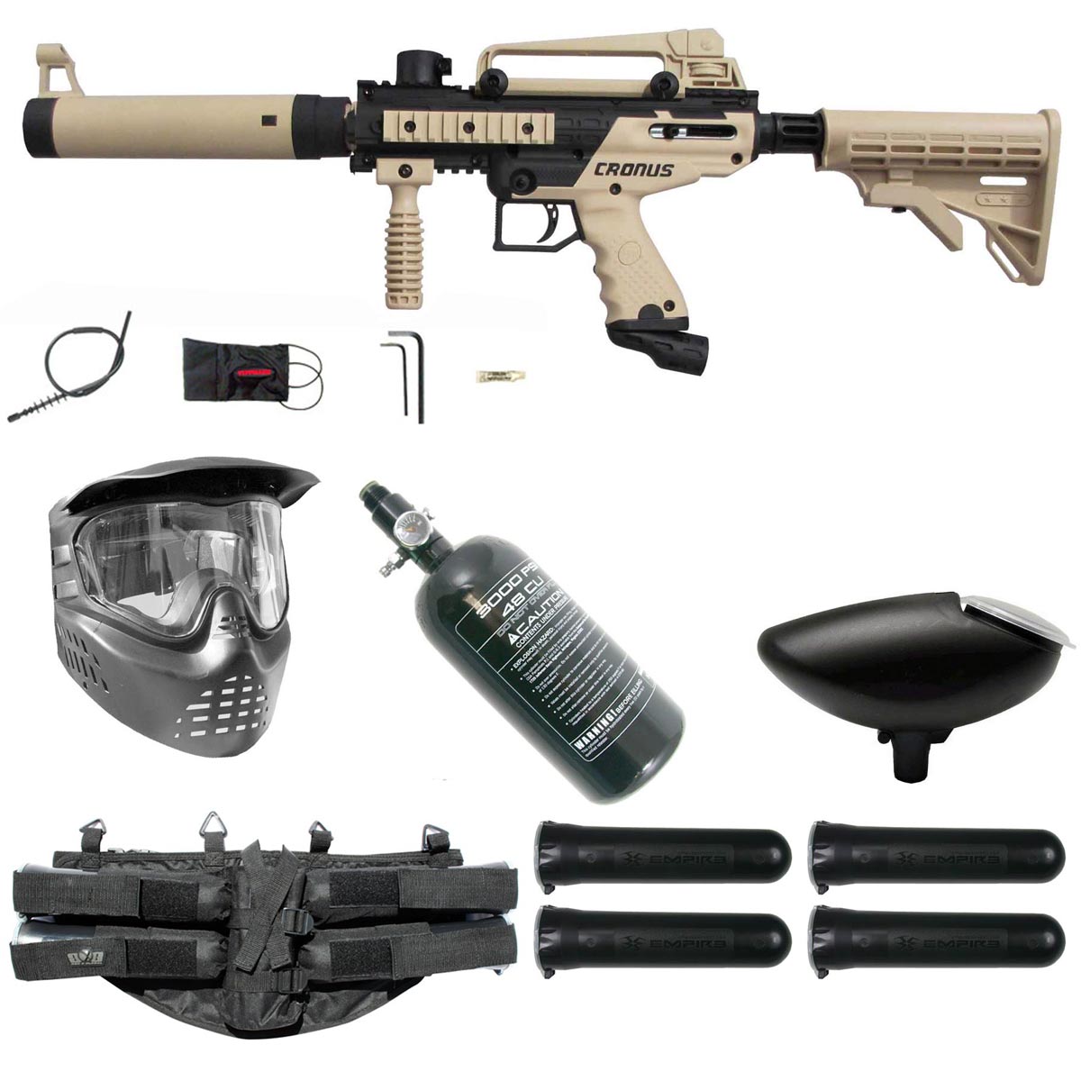Tippmann Cronus Tactical Paintball Gun Rookie Package Tan / Black