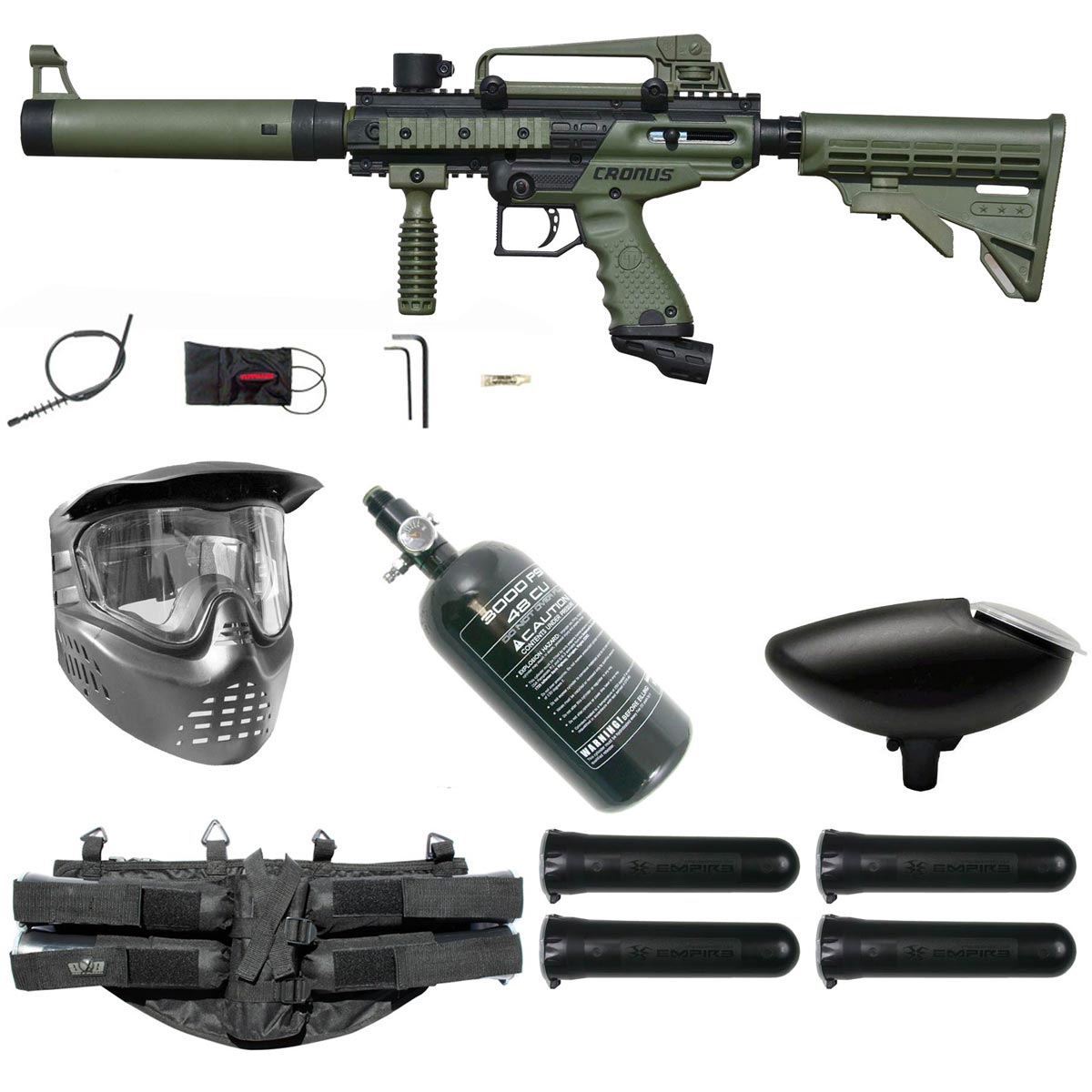 Tippmann Cronus Tactical Paintball Gun Rookie Package Olive / Black