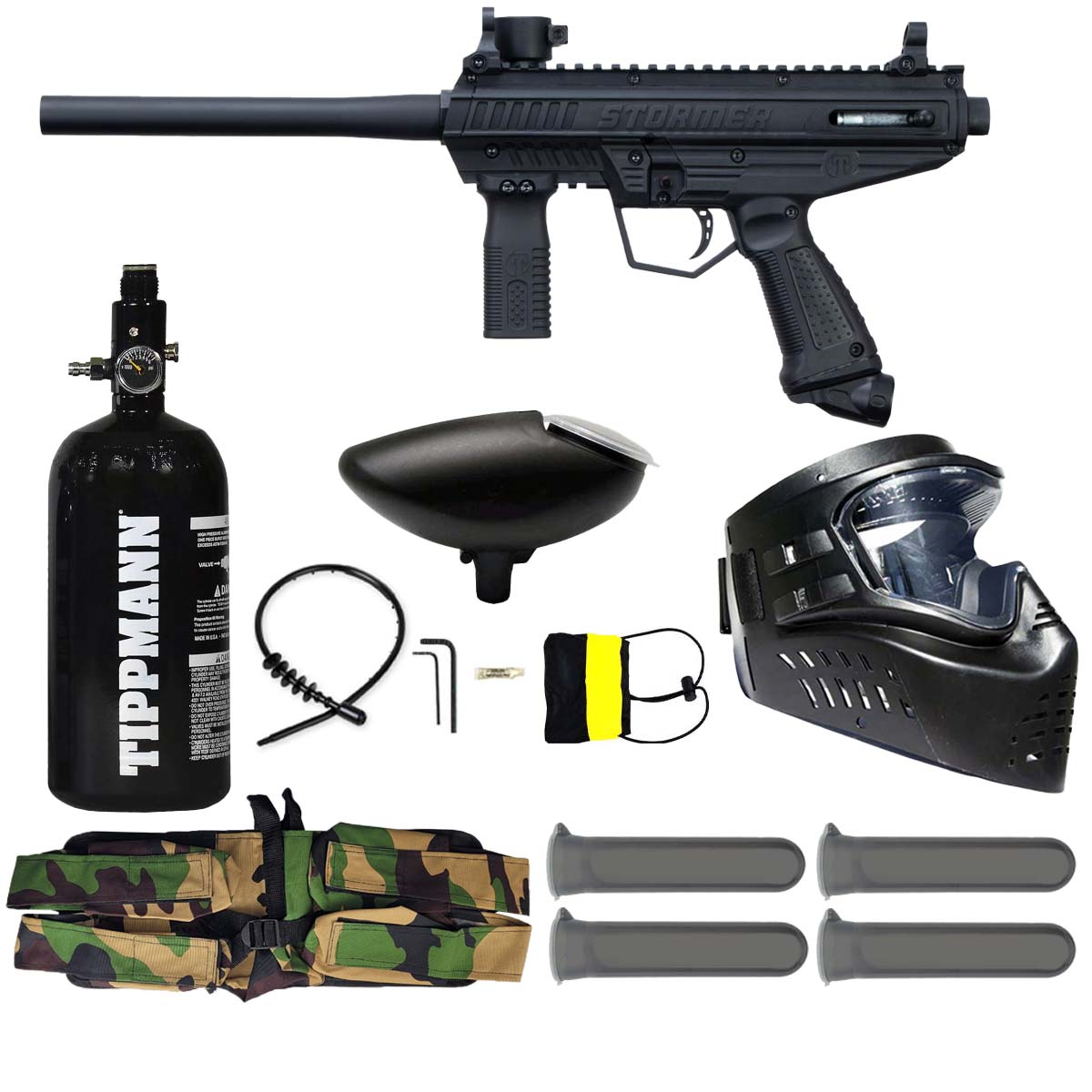 Tippmann Stormer Basic Paintball Marker Black Rookie Package