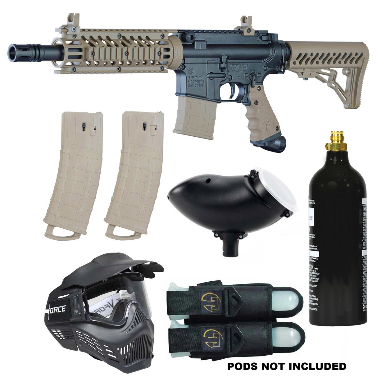 Tippmann TMC Magfed Paintball Marker Tan Milsim Entry Package 2019