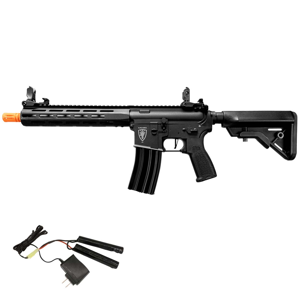 Elite Force BR4 AEG Airsoft Rifle in black with battery and charger