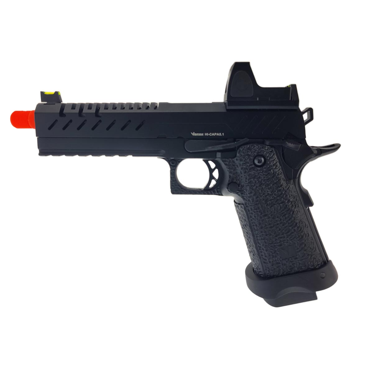 Vorsk Hi-Capa Pistol 5.1 GBB Red Dot Sight Full Metal Black