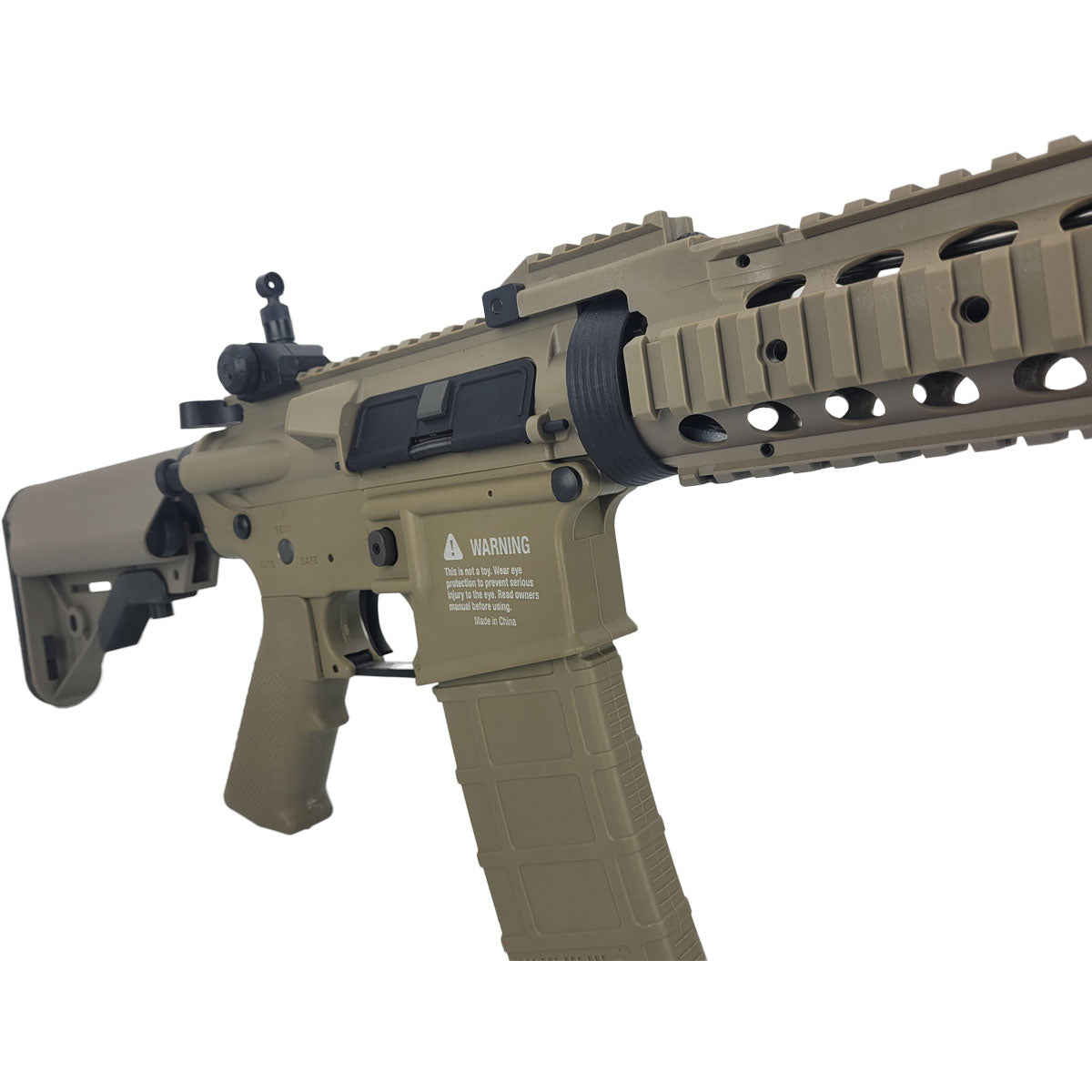 Tippmann M4 BT CQB RIS Airsoft Rifle Tan side view