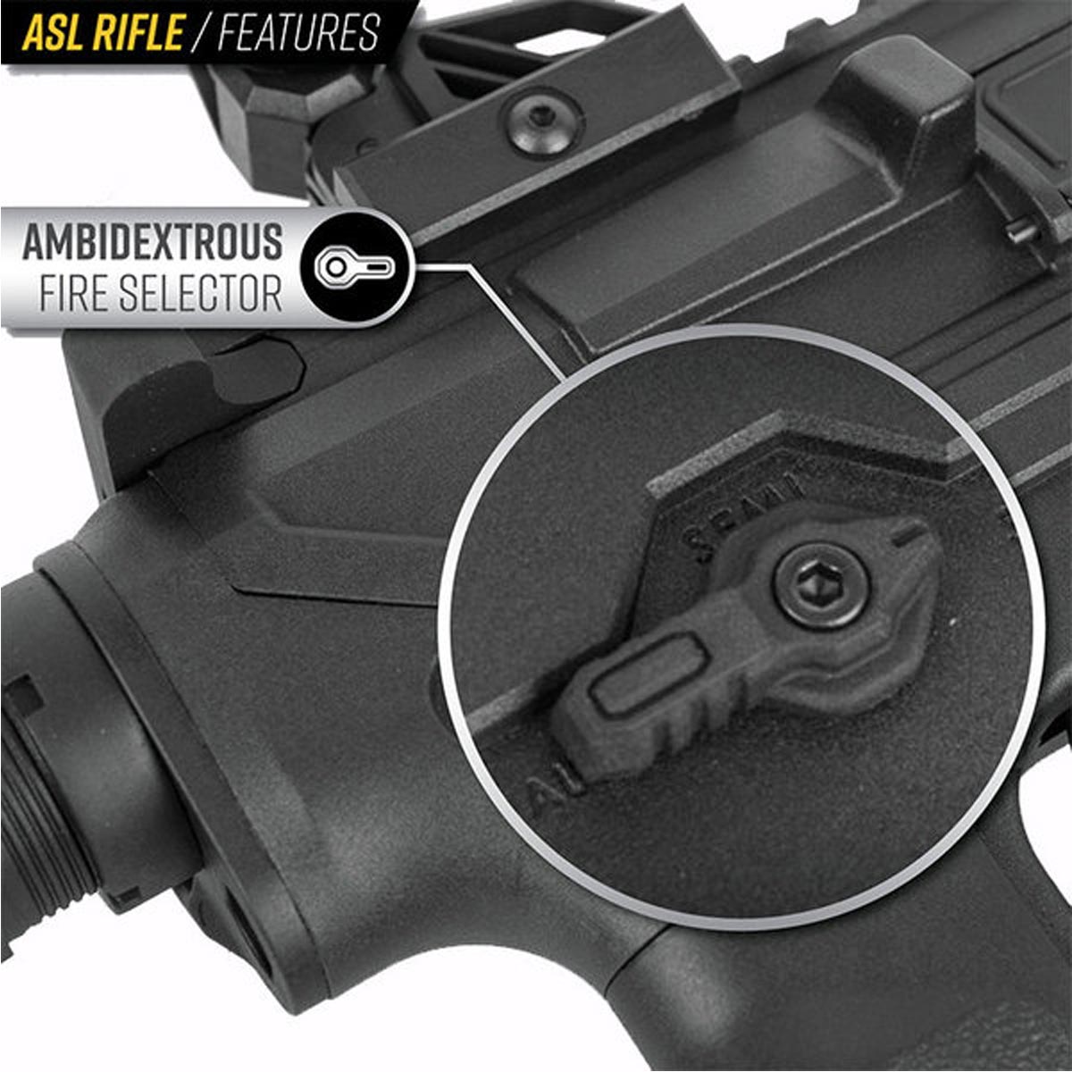 Valken ASL + Hi-Velocity AEG Whiskey Airsoft Rifle Black