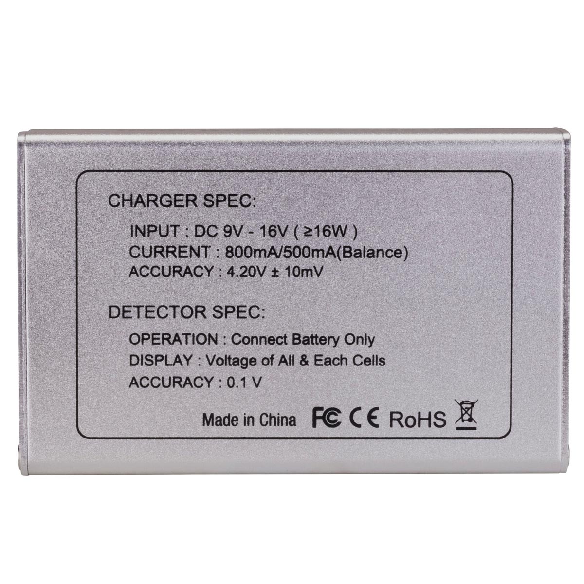 Elite Force 2-4S Li-POLY/LI-ION Battery Balance Charger and Voltage Detector with specifications on a white background