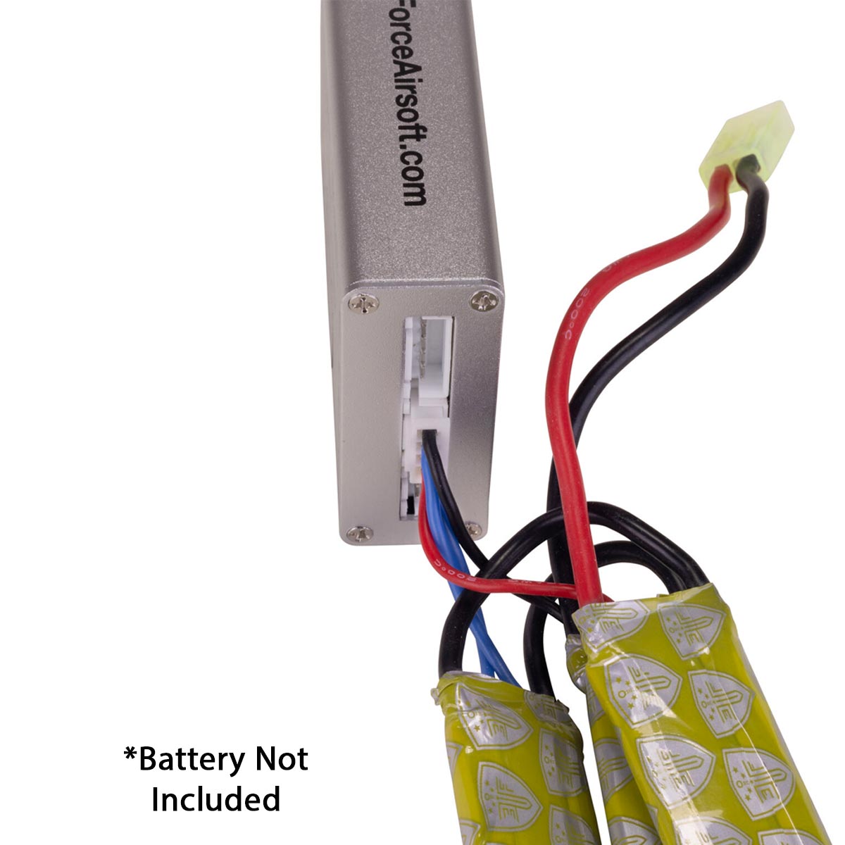 Elite Force 2-4S Li-POLY/LI-ION Battery Balance Charger and Voltage Detector with a plugged in battery