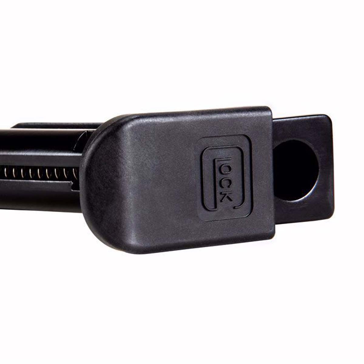 Bottom of Black GLOCK G17 GEN 5 CO2 MAG 6mm airsoft and airgun replacement mag extra magazine displaying sliding bottom floor plate