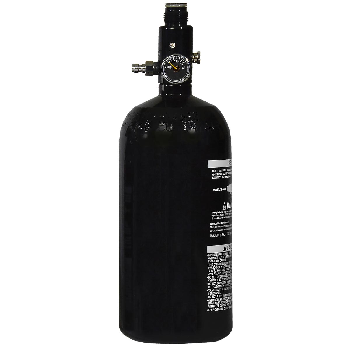 48ci 3000psi Black aluminum paintball compressed air tank