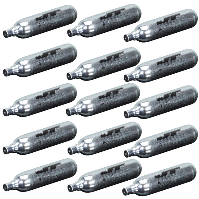 Array of 15 JT Paintball 12 Gram Co2 Cartridge