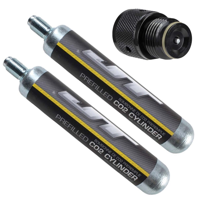 JT 90 Gram CO2 Tank Pre Filled 2 Pack w Adapter