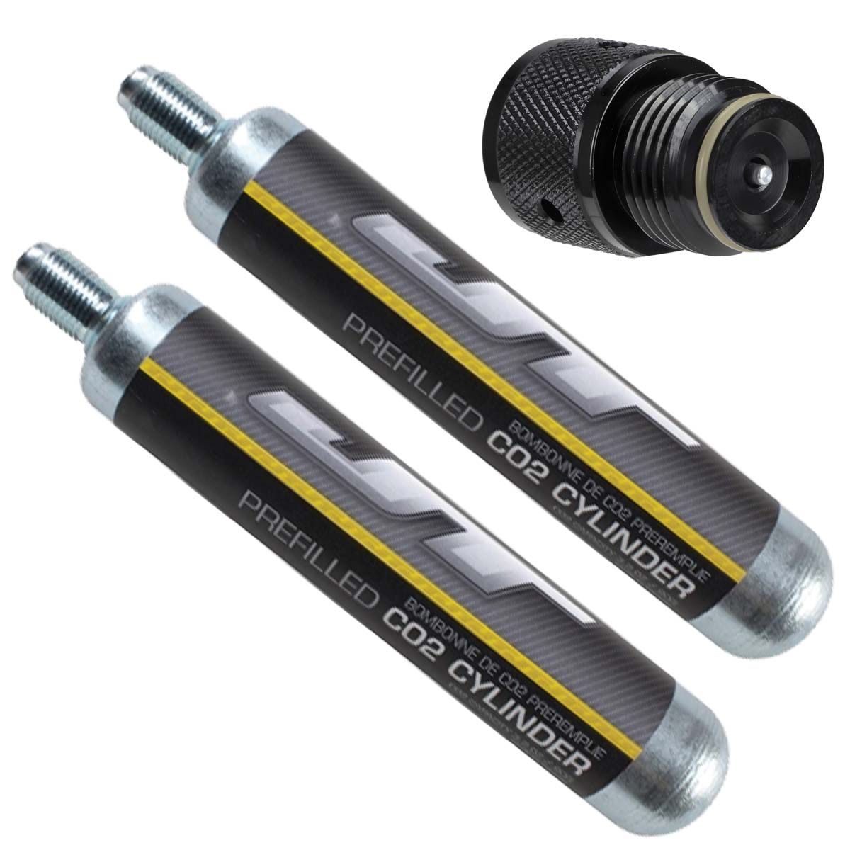 JT 88 Gram CO2 Tank Pre Filled 2 Pack w Adapter