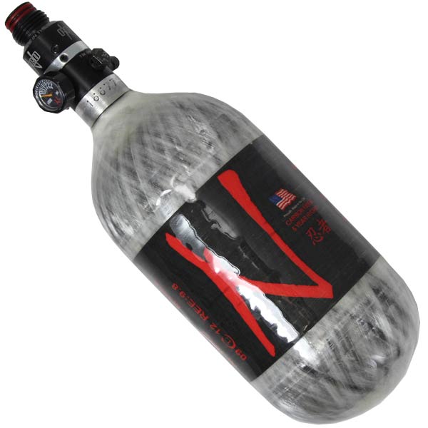 Ninja Paintball Pro 45 ci 4500 psi Carbon Fiber Compressed Air Tank Grey
