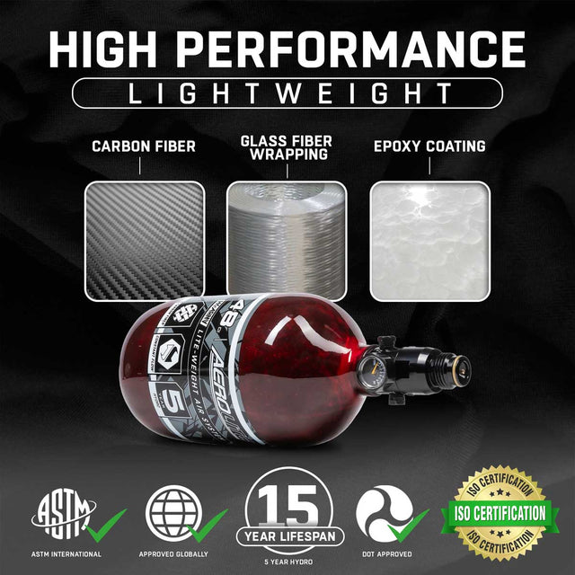 HK Army Aerolite 48ci 4500psi Carbon Fiber Air Tank Red