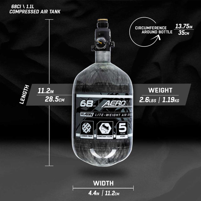 HK Army Aerolite 68ci 4500psi Carbon Fiber Air Tank Clear