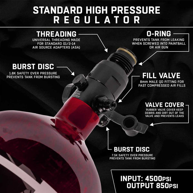HK Army Aerolite 68ci 4500psi Carbon Fiber Air Tank Red