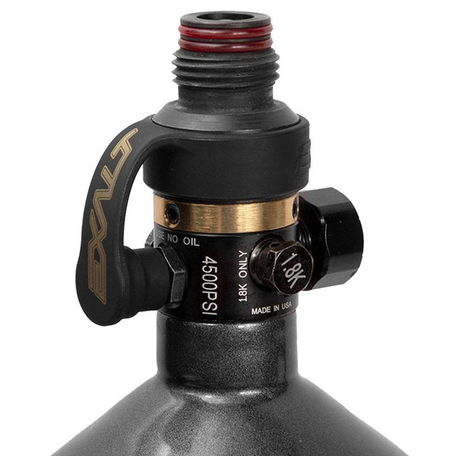 Exalt Fill Nipple Cover Black Gold on regulator